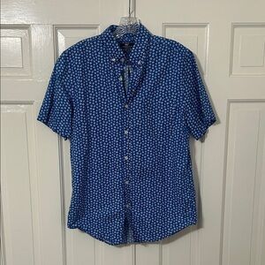 Vineyard Vines Blue with White Flowers Slim Fit Murray Shirt